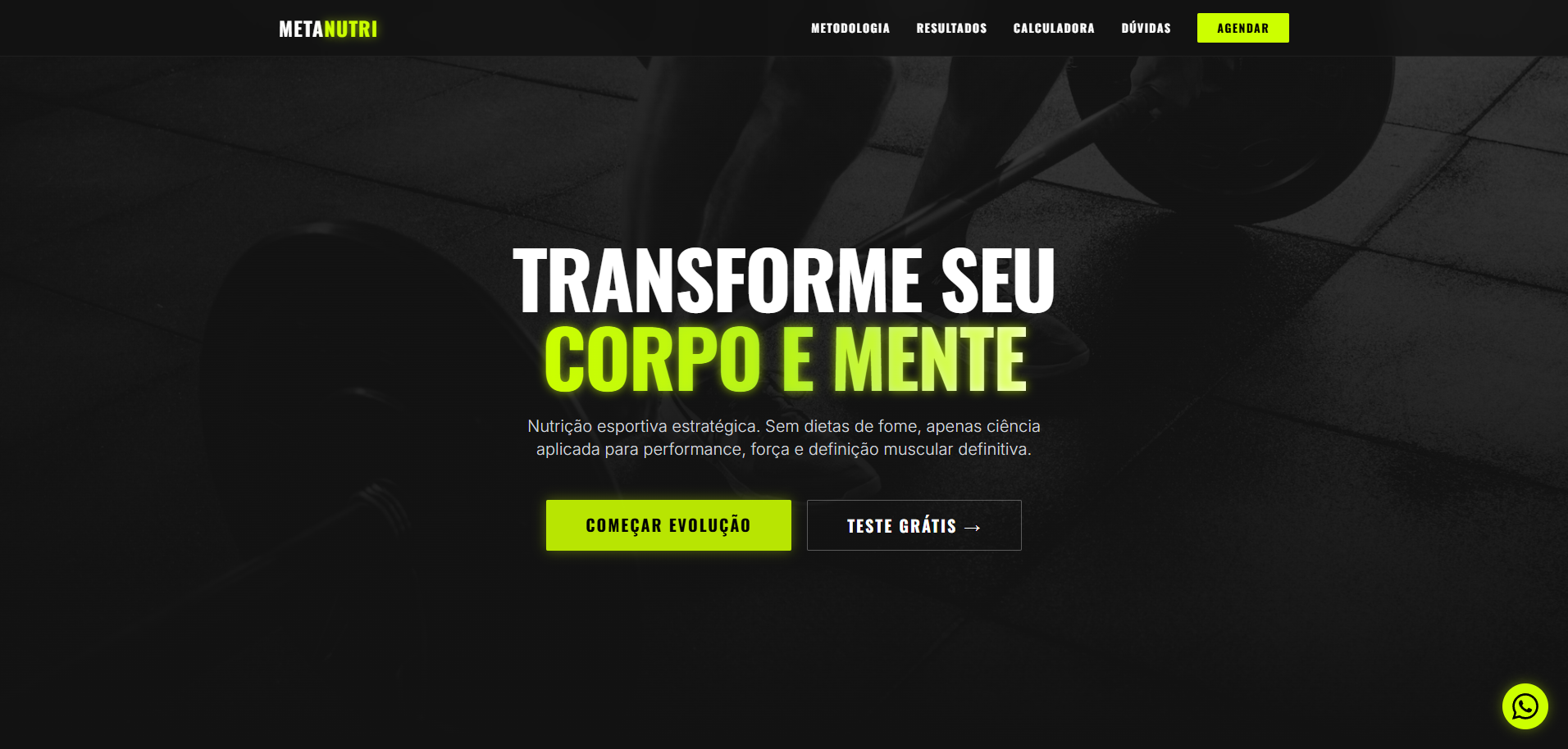 Site Nutrição